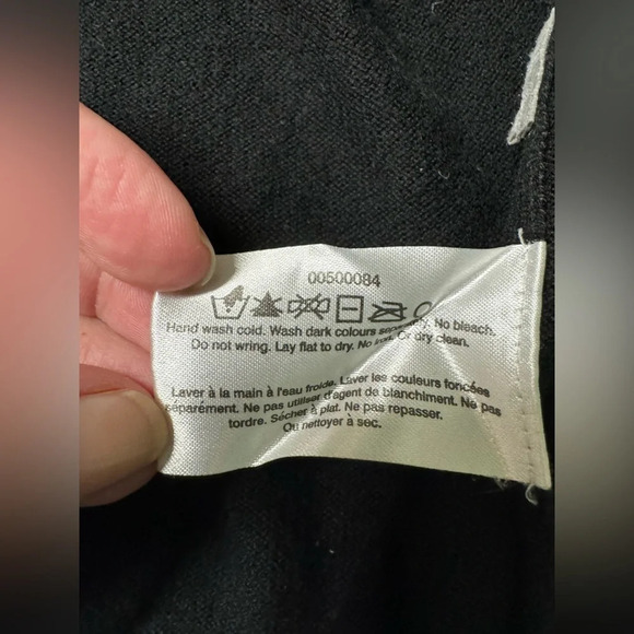 Club Monaco One Button Black Long Sleeve Cardigan Sz Small Cotton Cashmere - Picture 6 of 7